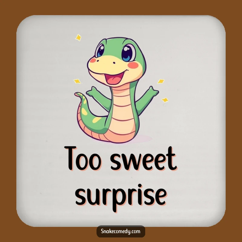 Funny Surprised Snake Sweet Pop Coaster: Protect Surfaces with Hilarious Shock