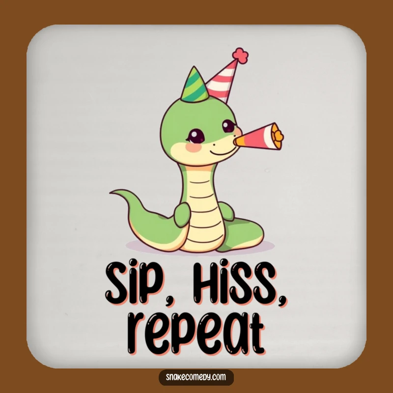 Funny Snake Party Coaster: Protect Surfaces with Serpent's Cheer, Funny Gift