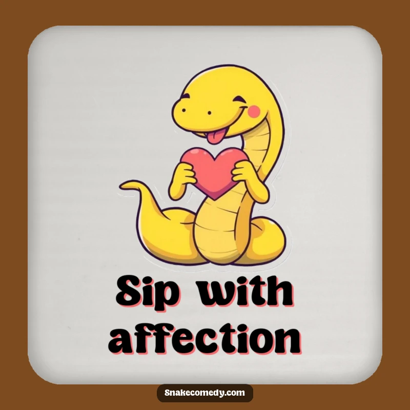 Funny Snake Heart Coasters: Protect Surfaces with Playful Love