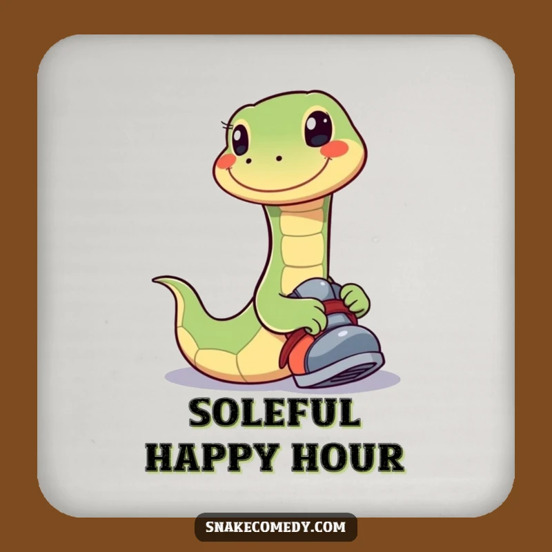 Funny Happy Snake Coaster: Playful Shoe Drink Protector, Perfect Funny Gift
