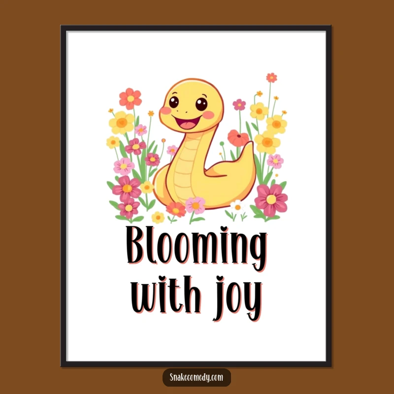 Funny Snake Flower Field Poster - Vibrant Art for Your Walls!