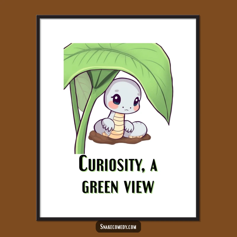 Curious Snake Poster: Artistic Peek-a-Boo Print for Nature Enthusiasts