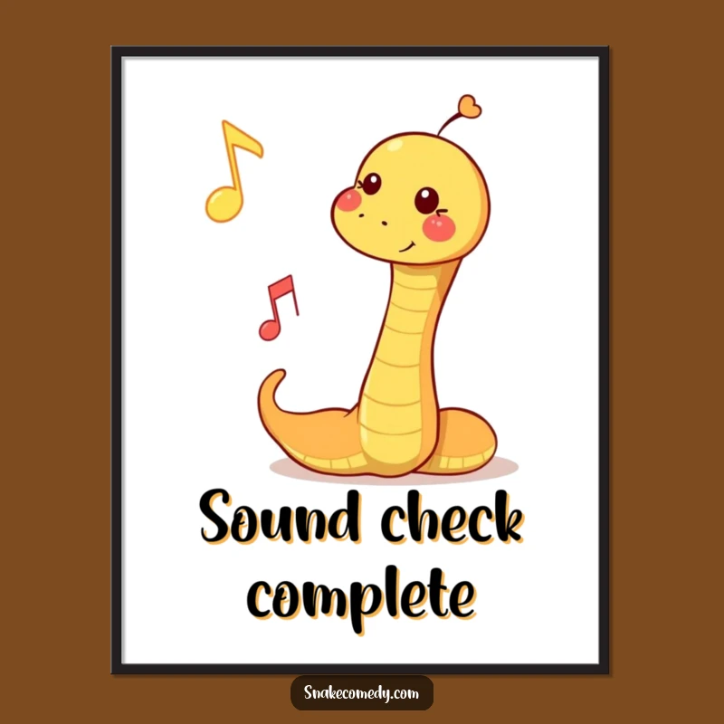 Funny Musical Snake Poster: Bouncing Note Art, Unique Funny Gift Decor