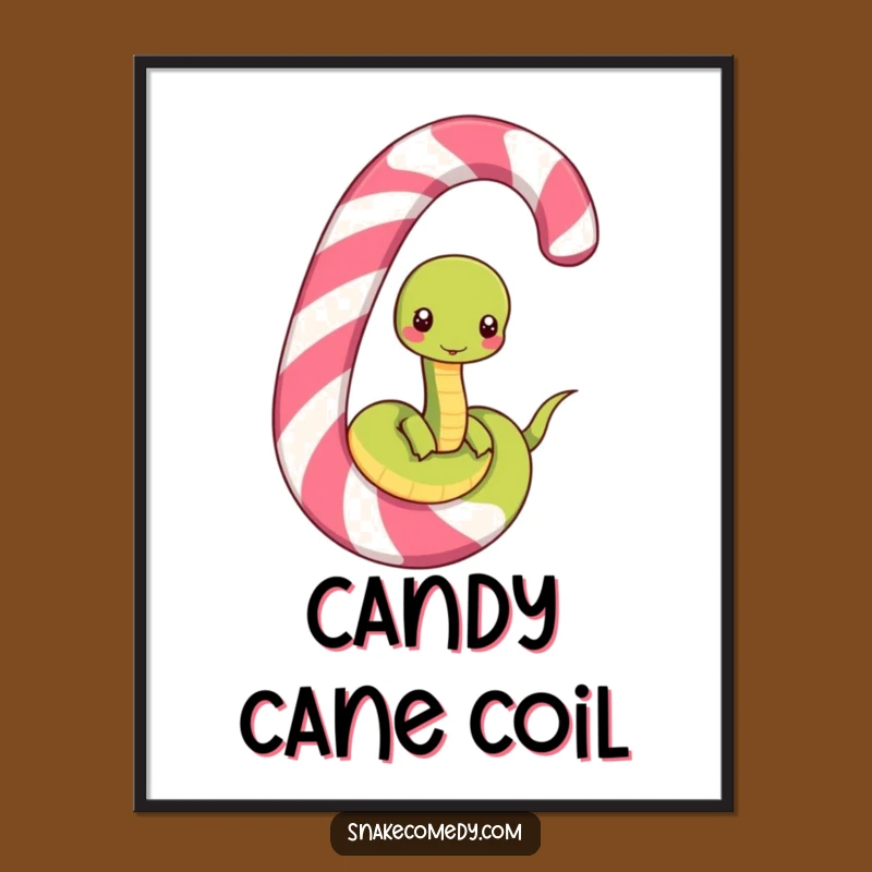 Funny Snake Candy Cane Poster: Add Hilarious, Sweet Art to Your Walls
