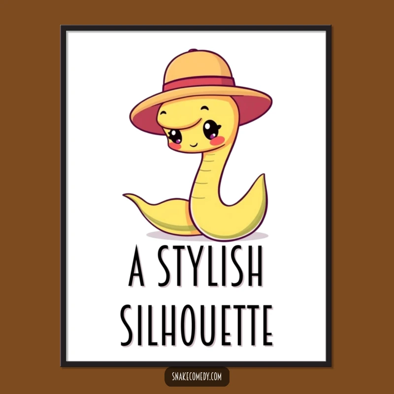 Funny Snake Hat Balancing Poster - Elegant Art for Your Walls!
