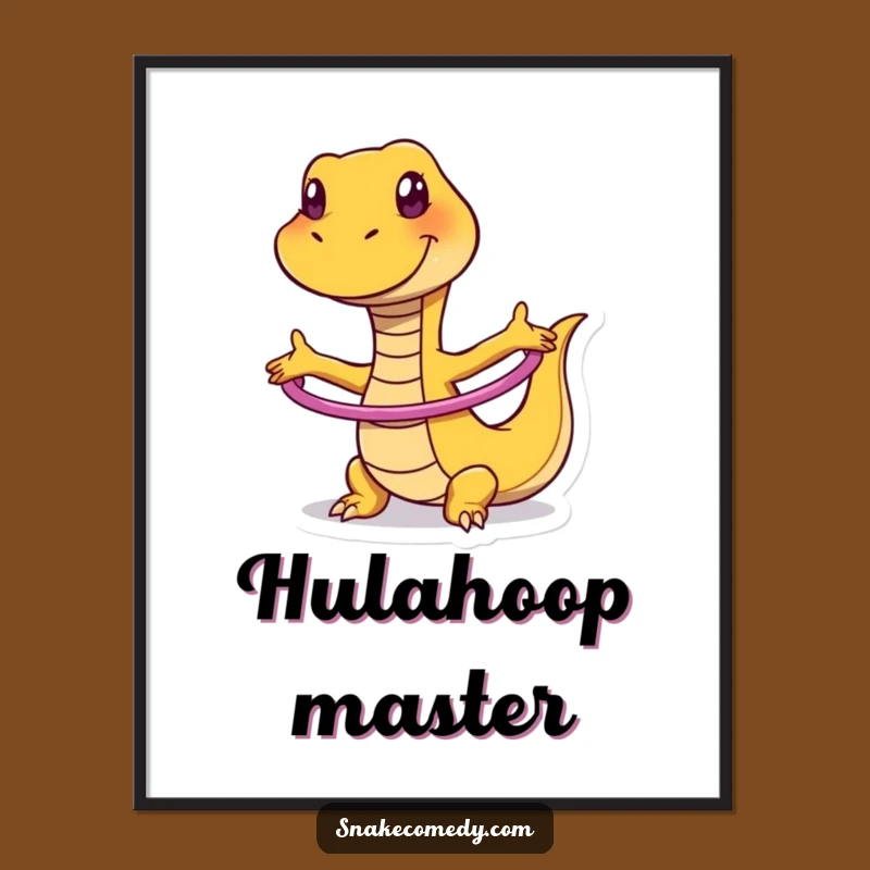 Funny Snake Hula Hoop Poster: Vibrant Wall Art, Hilarious Dancer Decor