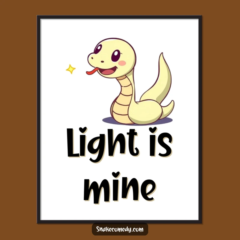 Funny Snake Light Chase Poster: Humorous Art of Pursuit!
