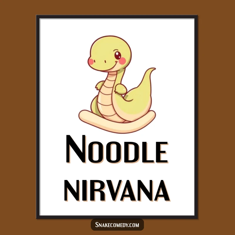 Funny Snake Noodle Poster: Whimsical Food Art for a Playful Space