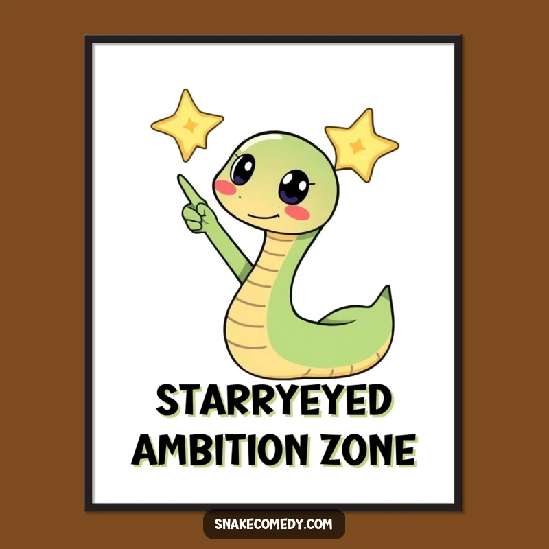 Funny Snake Star Poster: Inspirational Serpent Art, Whimsical Funny Gift Decor