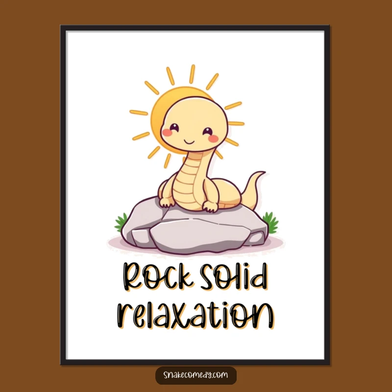 Funny Snake Sunning Poster - Relaxing Reptile Wall Art