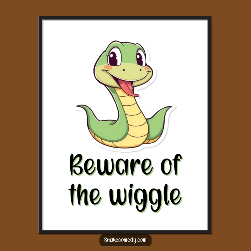 Funny Snake Wiggle Poster: Playful Reptile Tongue Out Wall Art