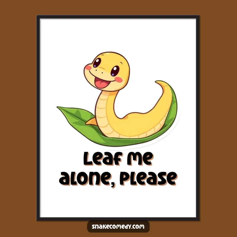 Funny Snake Sliding Poster - Thrilling Leaf Ride Art!