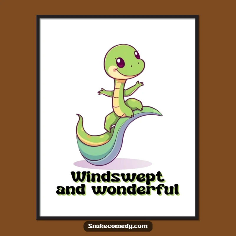Funny Giddy Snake Slide Poster: Whimsical Art and Hilarious Gift