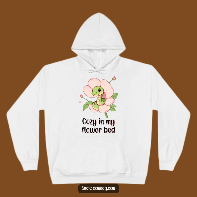 Cozy Funny Snake Flower Hoodie - Warm Peeking Serpent Sweatshirt, Great Gift