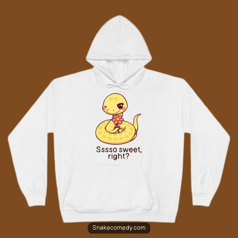 Funny Snake's Flower Offering Hoodie: Cozy and Hilarious Gift for Serpent Admirers