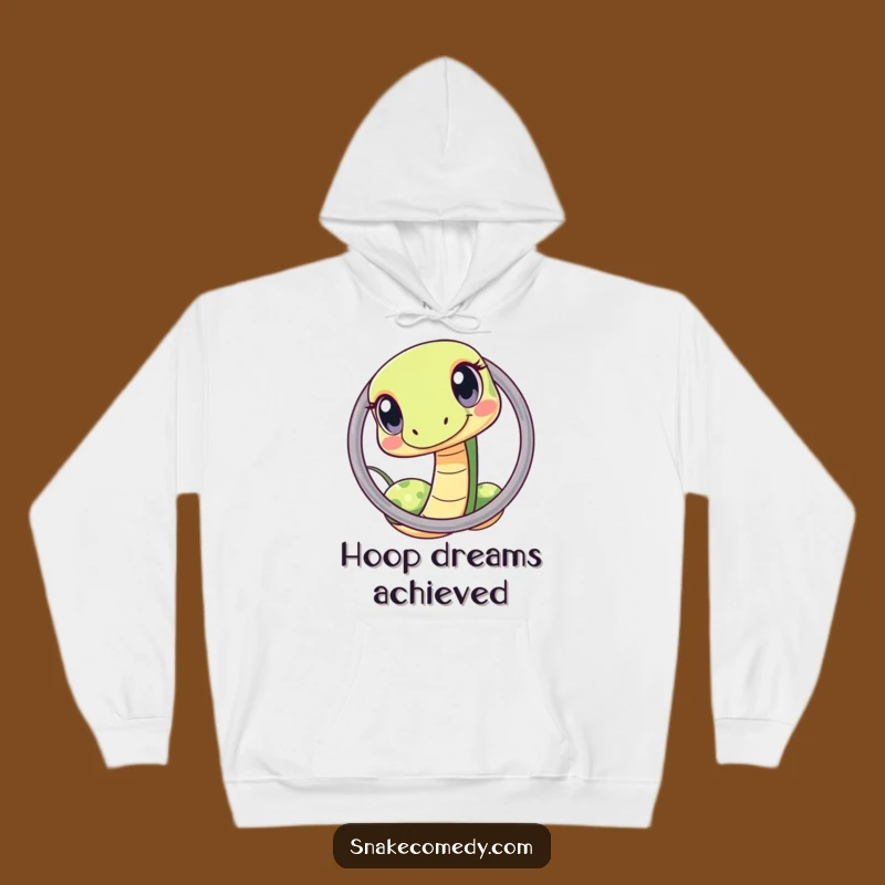 Cozy Funny Kawaii Snake Hoop Hoodie, Curious Eyes Design, Great Funny Gift