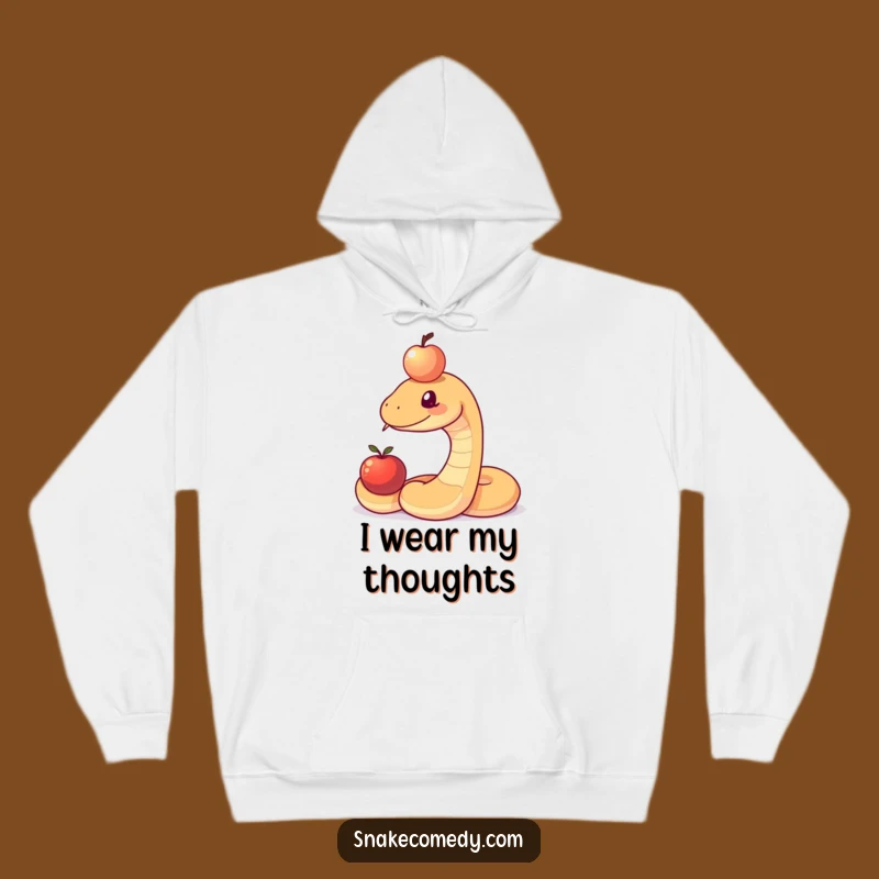 Funny Snake Balancing Apple Hoodie: Cozy Humor for Chilly Days