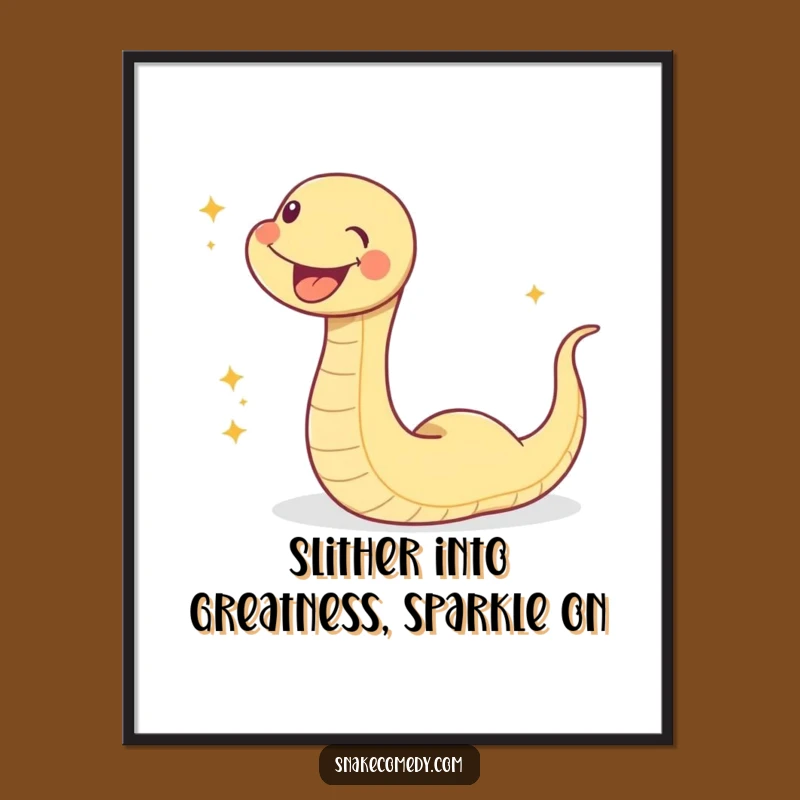 Free Printable Wall Art: Funny Sparkling Snake Art, Quirky Downloadable Decor