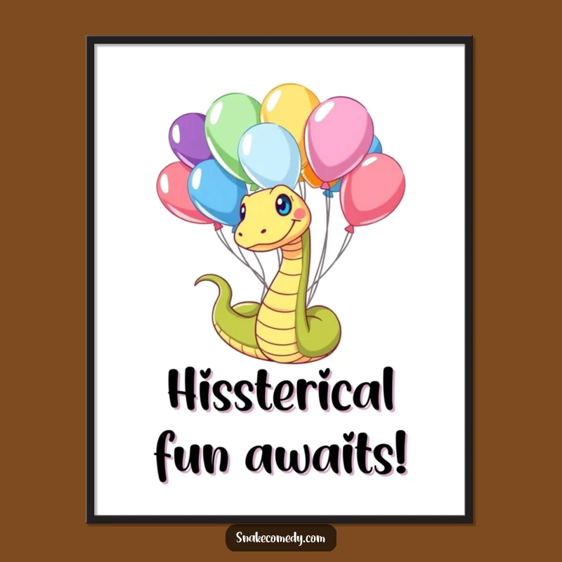 Free Printable Wall Art: Snake's Balloon Adventure - Quirky Downloadable Decor