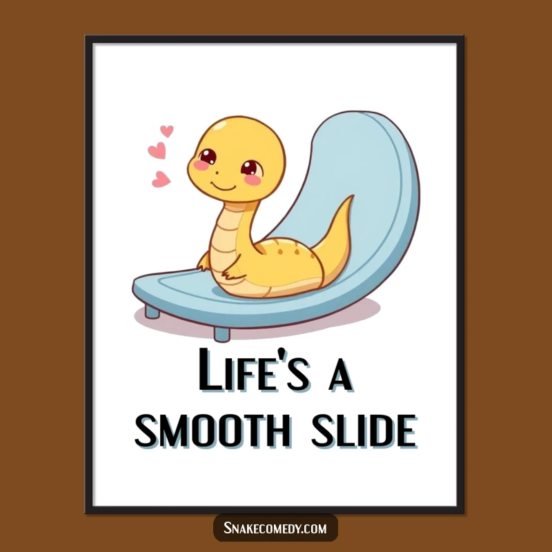 Funny Free Printable Wall Art: Snake Sliding Ramp Downloadable Art Gift