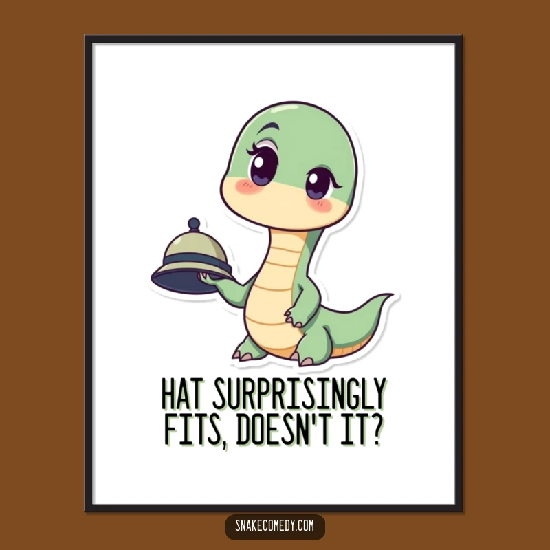 Funny Free Printable Wall Art: Surprised Snake with Hat - Quirky Downloadable Decor