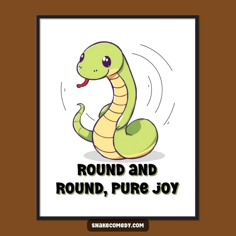 Funny Free Printable Wall Art: Dizzy Snake Spin, Humorous Downloadable Art
