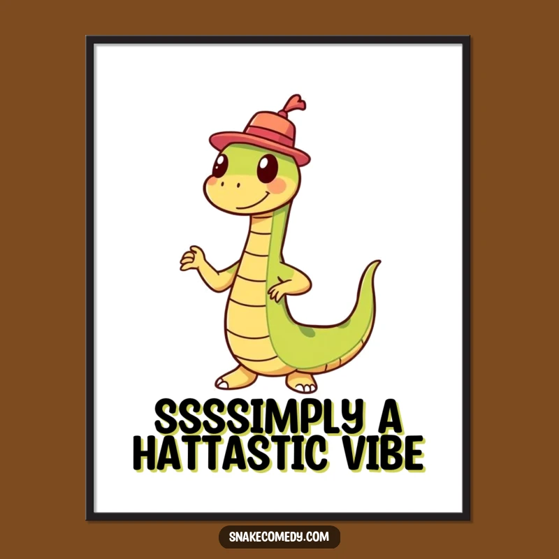 Free Printable Wall Art: Silly Snake Hat Dance Funny Downloadable Art