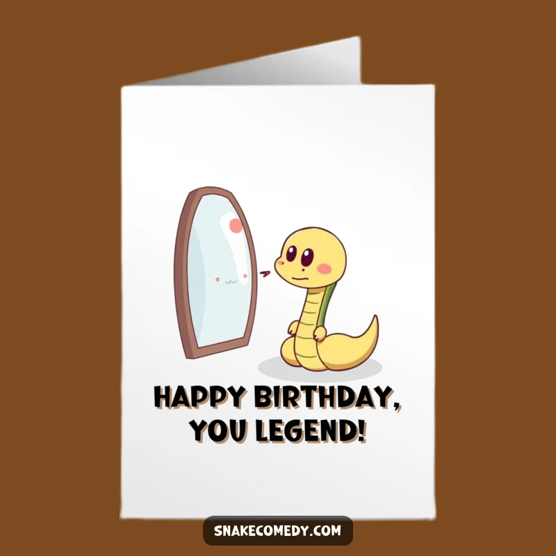 Free Printable Birthday Card: Snake Chasing Reflection Downloadable Gift