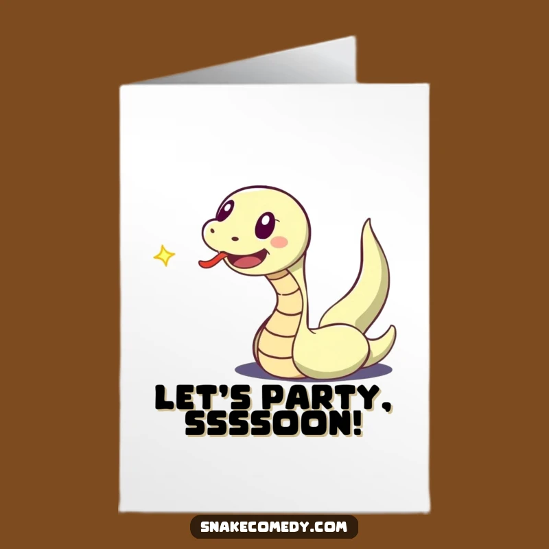 Free Printable Snake Birthday Card: Excited Reptile Chasing Lights, Fun DIY Gift