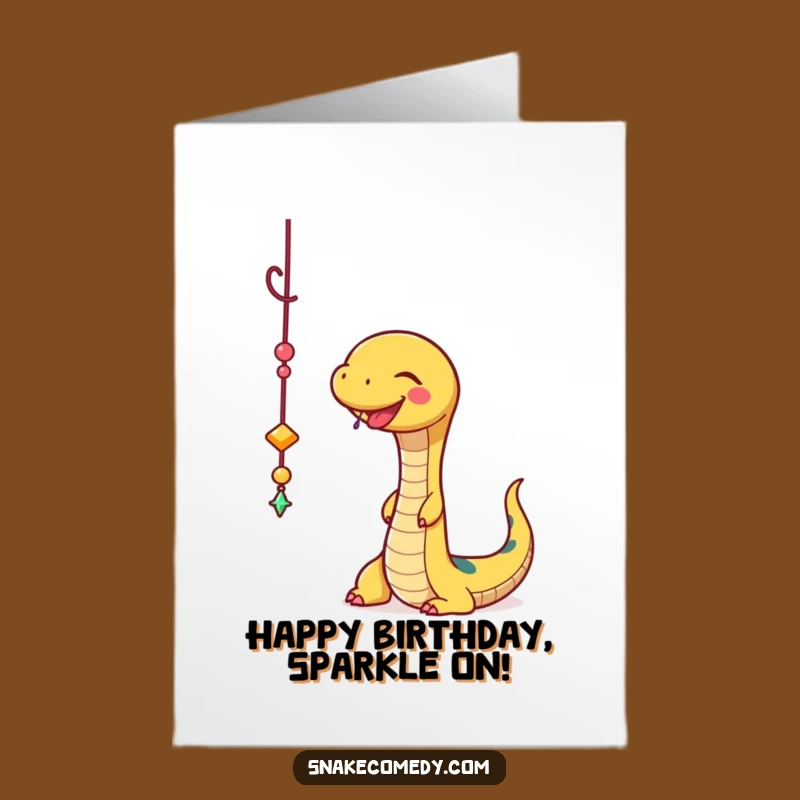 Free Printable Birthday Card: Snake & Sparkly Charm - Fun Downloadable Gift