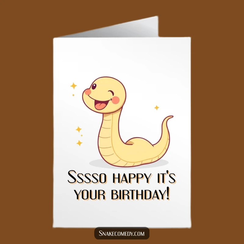 Free Printable Happy Birthday Snake Card: Funny Downloadable Gift for Him or Her