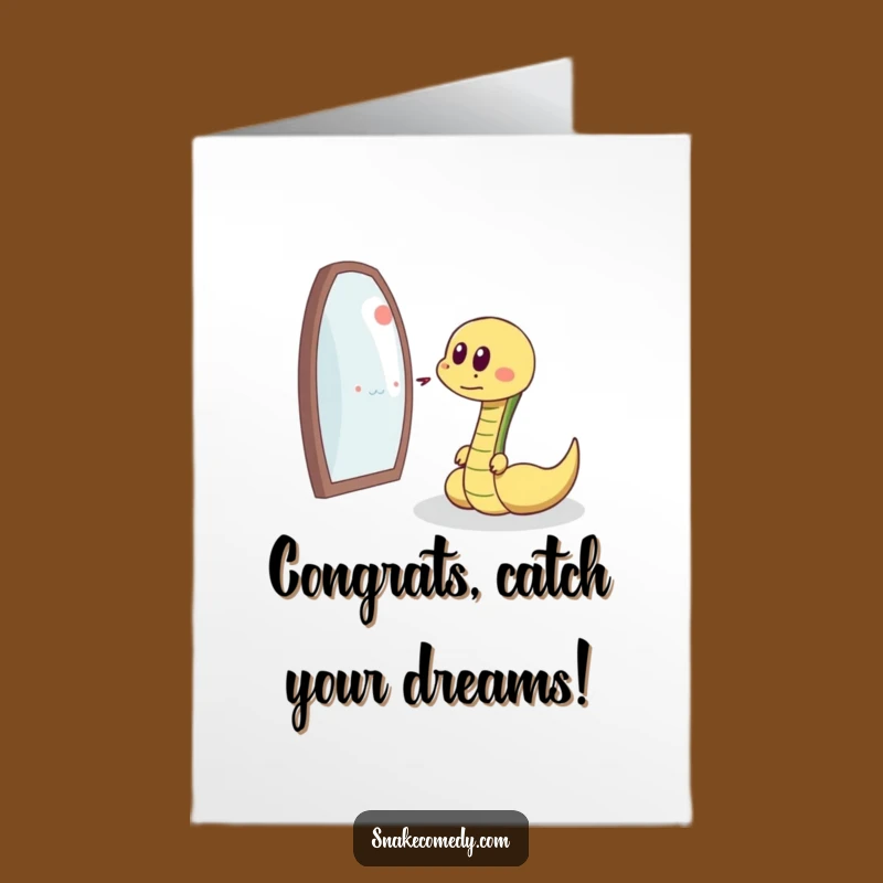 Free Printable Congrats Card: Snake Reflection Chase Downloadable Gift