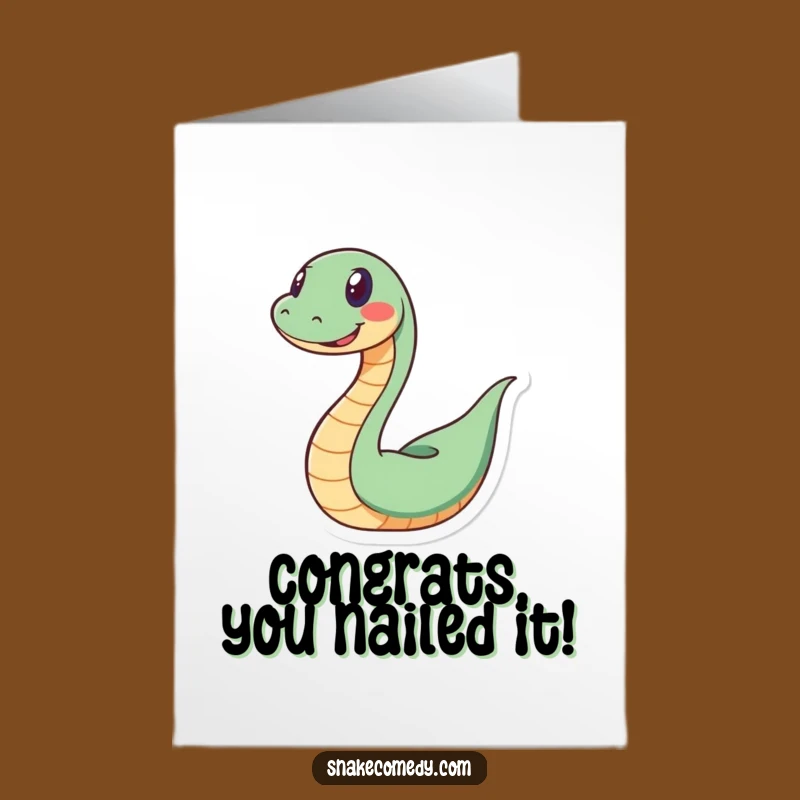 Free Printable Congrats Card: Grinning Snake Spiral - Funny Downloadable