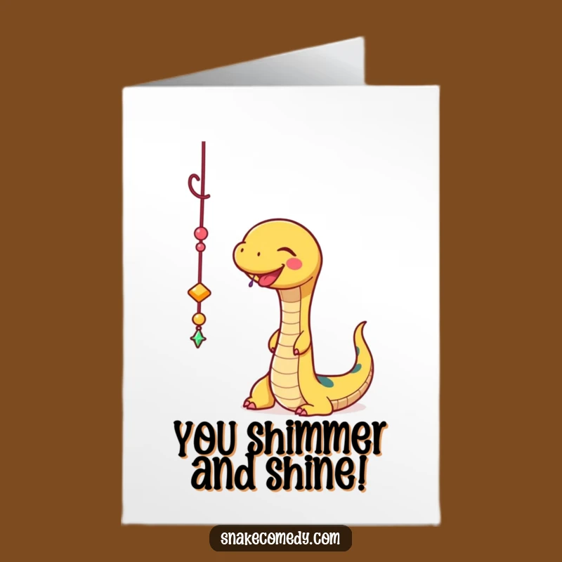 Free Printable Congrats Card: Snake's Shiny Success - Playful Downloadable Gift