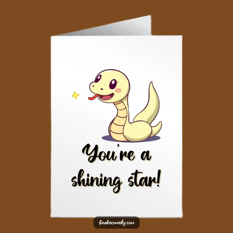 Snake Congrats Card Free Printable: Excited Reptile Celebrating Success, Downloadable