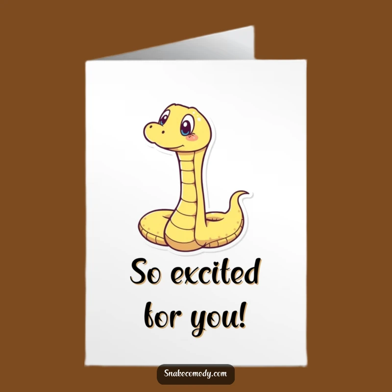 Free Printable Congrats Card: Surprised Snake, Funny Downloadable Message!