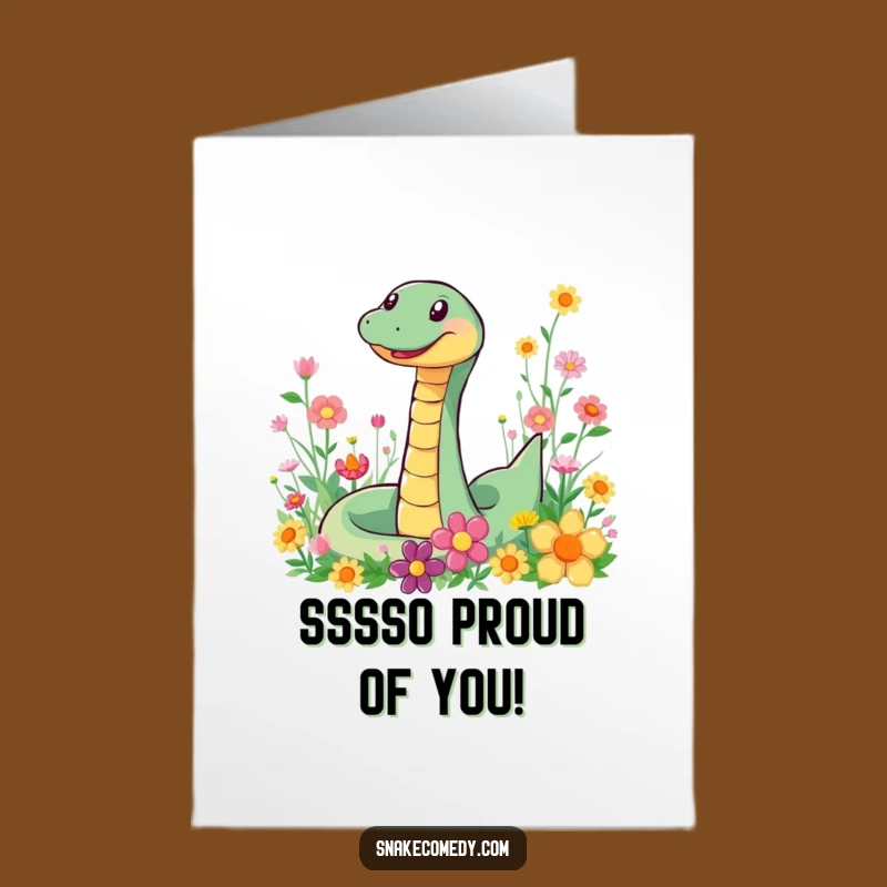 Free Printable Congrats Card: Snake Flowers - Joyful Downloadable Greeting