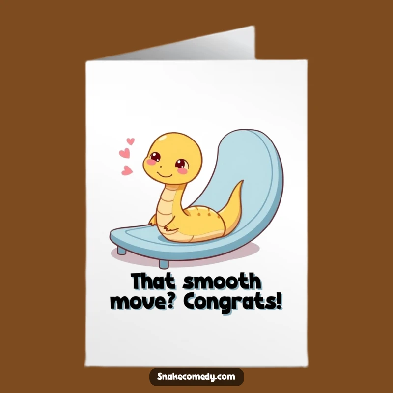 Free Printable Congratulations Card: Snake Sliding Ramp Funny Downloadable Gift