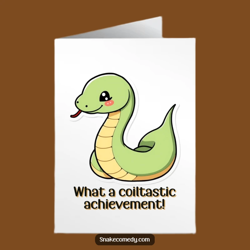 Free Printable Congrats Card: Winking Snake Celebration, Humorous Downloadable Gift