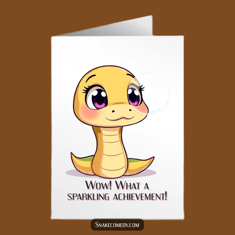 Free Printable Congratulations Card: Snake Bubble Wonder Funny Downloadable Gift