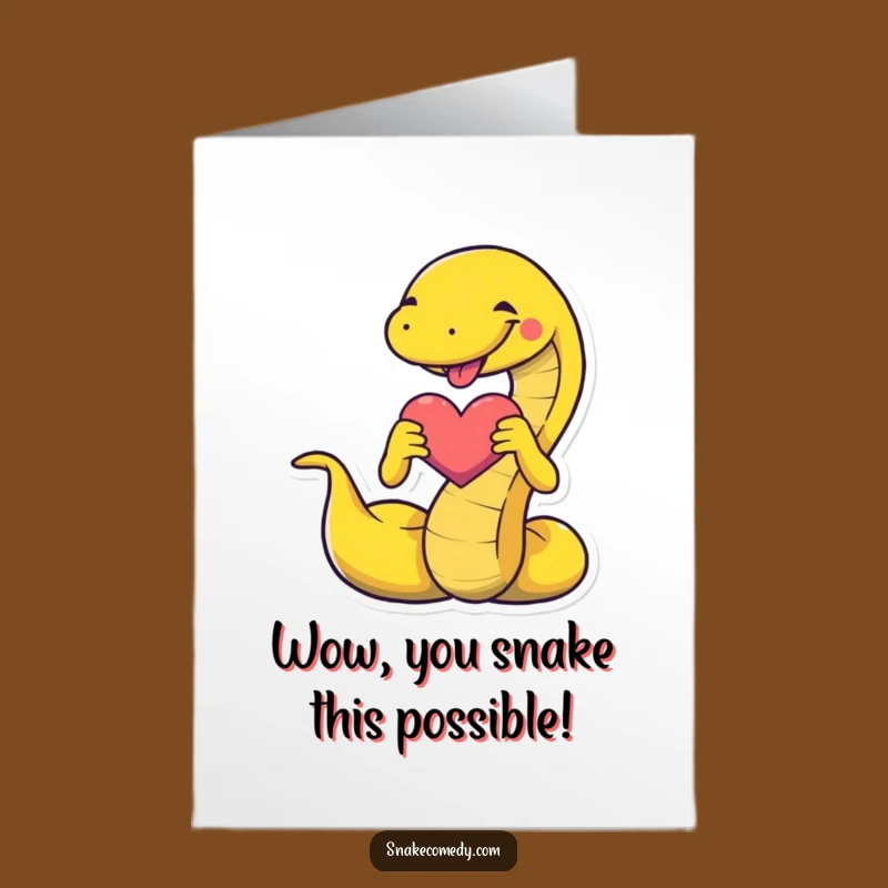 Free Printable Congrats Card: Snake Sending Love, Humorous Downloadable Gift