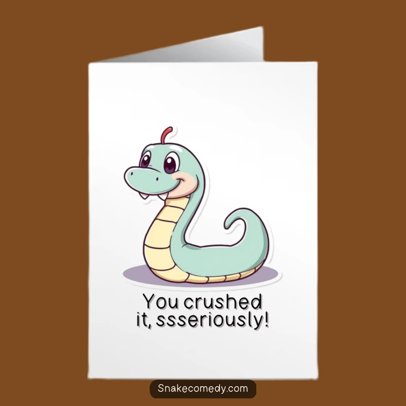 Free Printable Congrats Card: Grinning Snake - Downloadable Celebration