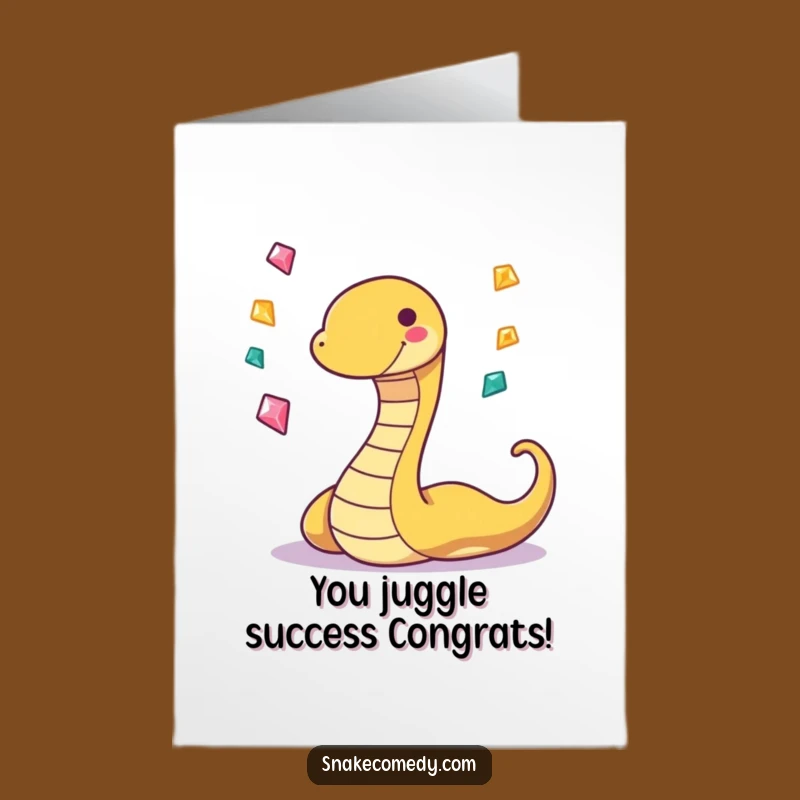 Free Printable Congratulations Card: Juggling Snake Gems Funny Downloadable Gift