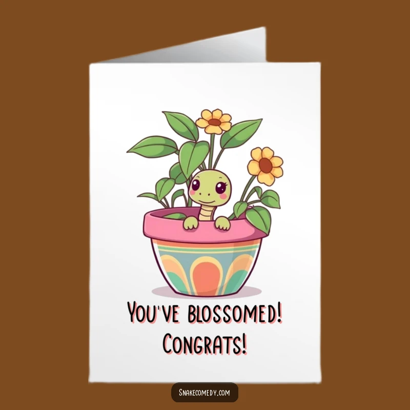 Free Printable Congrats Card: Snake's Peek, Humorous Downloadable Gift