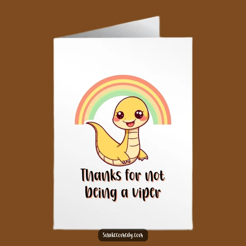 Free Printable Thank You Card: Funny Snake Rainbow Slide, Thoughtful Downloadable Gift!