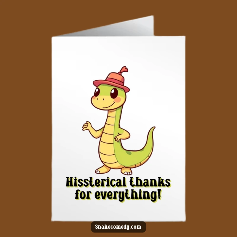 Free Printable Thank You Card: Snake Hat Dance Funny Downloadable Gift
