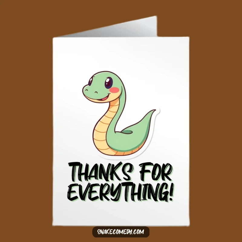 Free Printable Thank You Card: Happy Snake Spiral - Funny Downloadable Gift