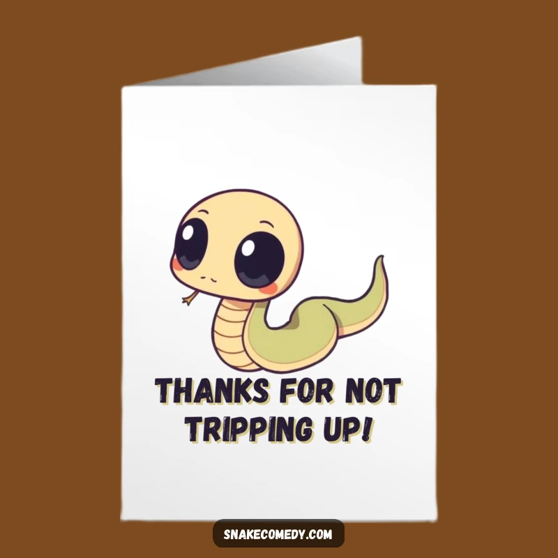 Funny Free Printable Thank You Card: Tripping Snake Big Eyes Gift