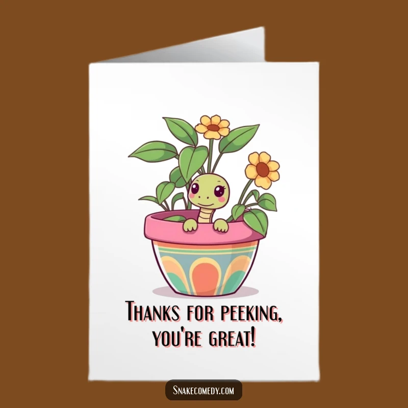 Free Printable Thank You Card: Curious Snake's Thanks, Amusing Downloadable Gift