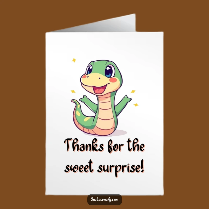 Free Printable Thank You Card: Surprised Snake Sweet Pop Funny Gift